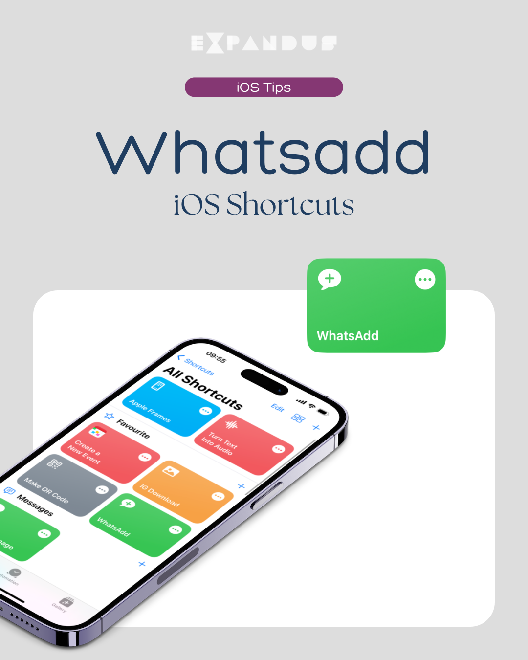iOS Shortcuts: Whatsadd