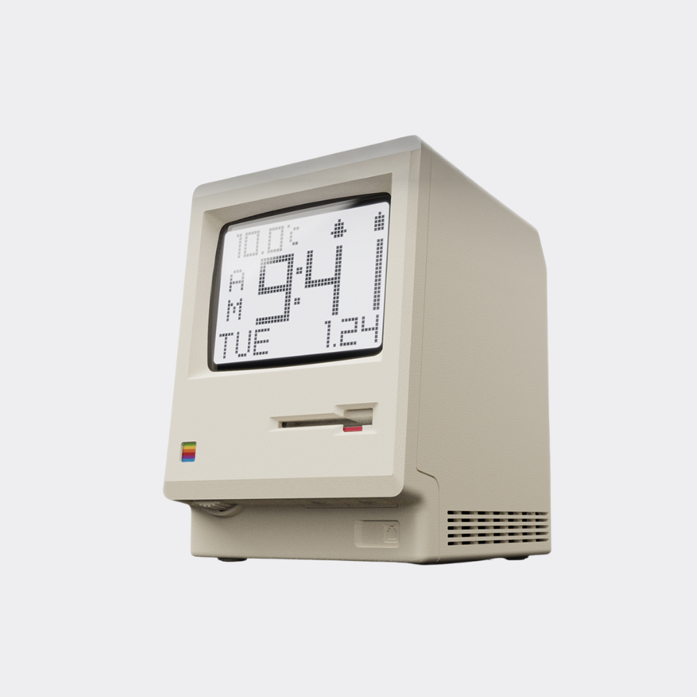 Retro Macintosh Clock – Vintage-Inspired Digital Alarm