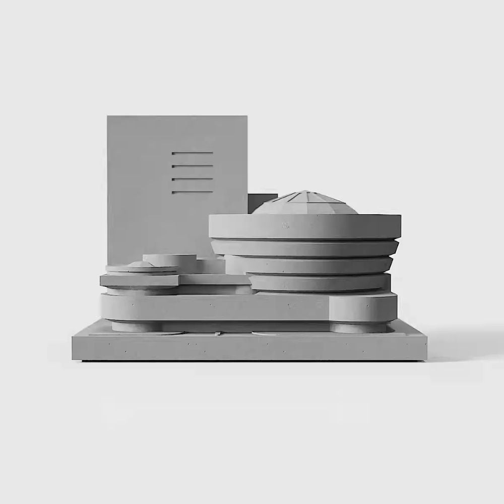 Guggenheim Museum Model: Handcrafted Cement Architecture Sculpture