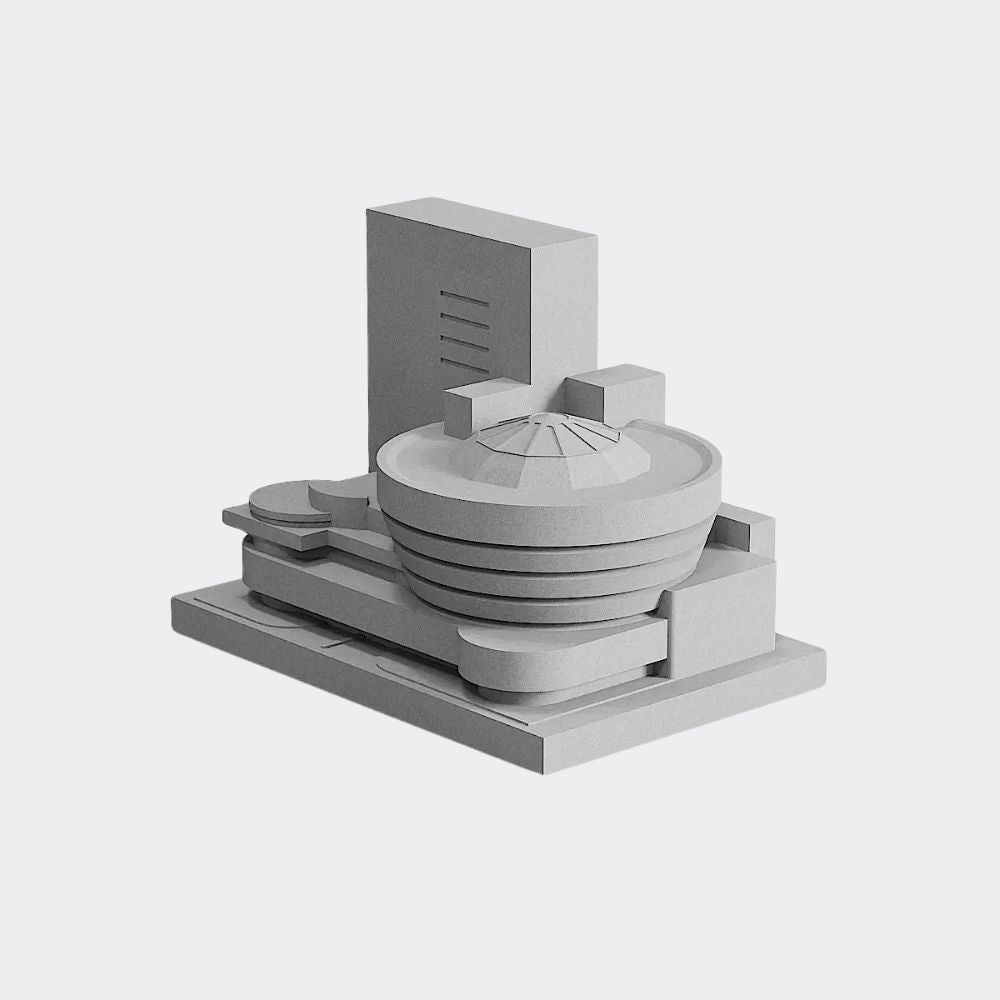 Guggenheim Museum Model: Handcrafted Cement Architecture Sculpture
