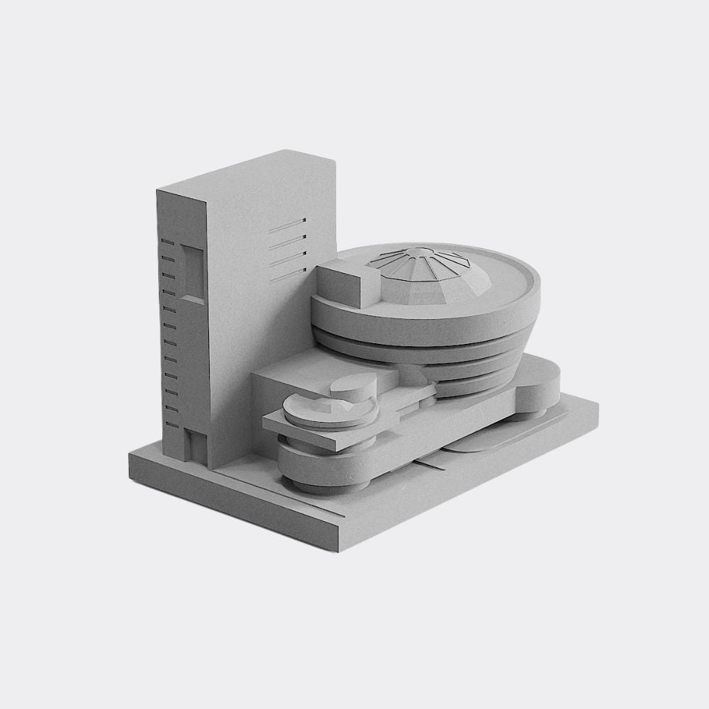 Guggenheim Museum Model: Handcrafted Cement Architecture Sculpture