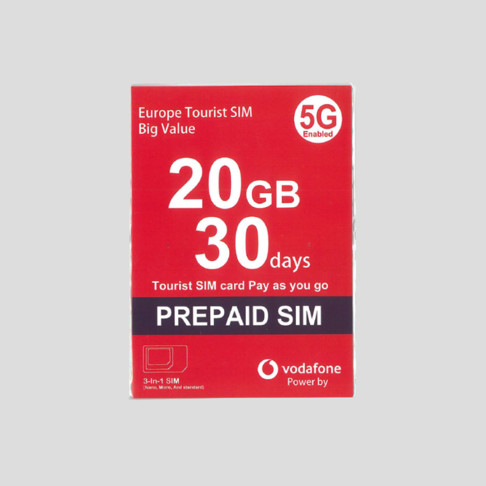 Vodafone 歐洲 5G 30日 數據卡
