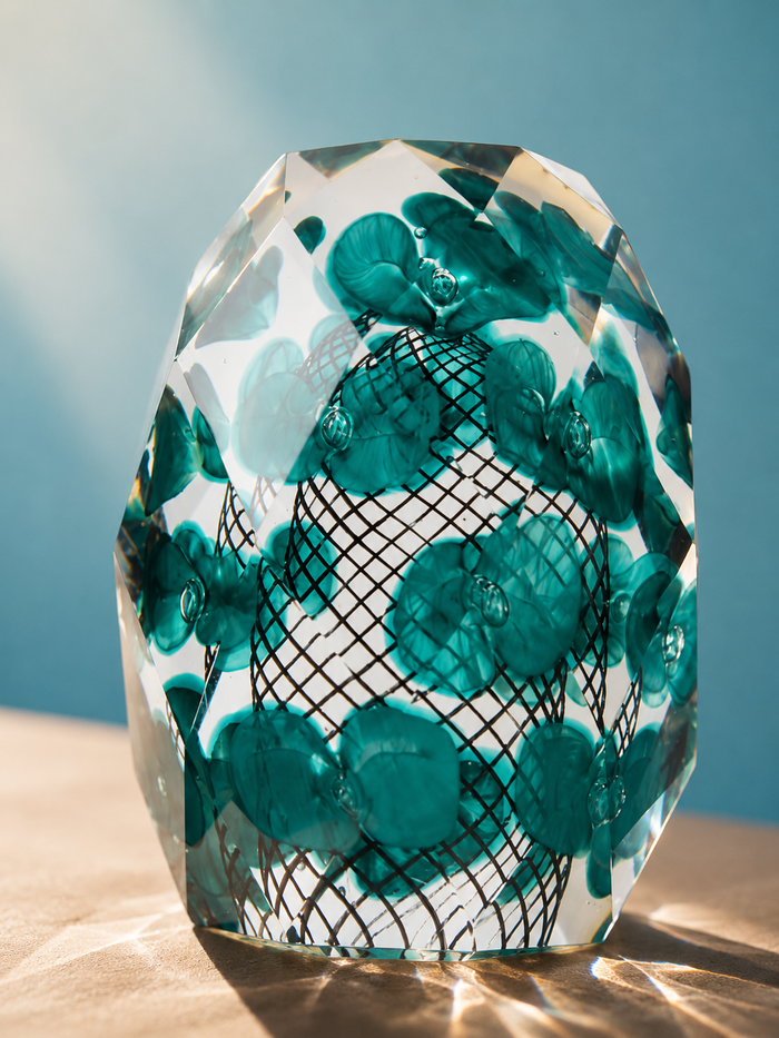 Faceted Trumpet Flower Glass Object product image
