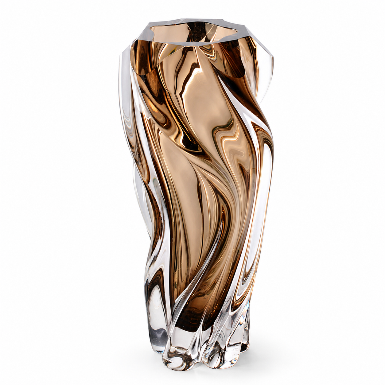 Brutaluxe Aurora Twist Glass Vase Brown product image