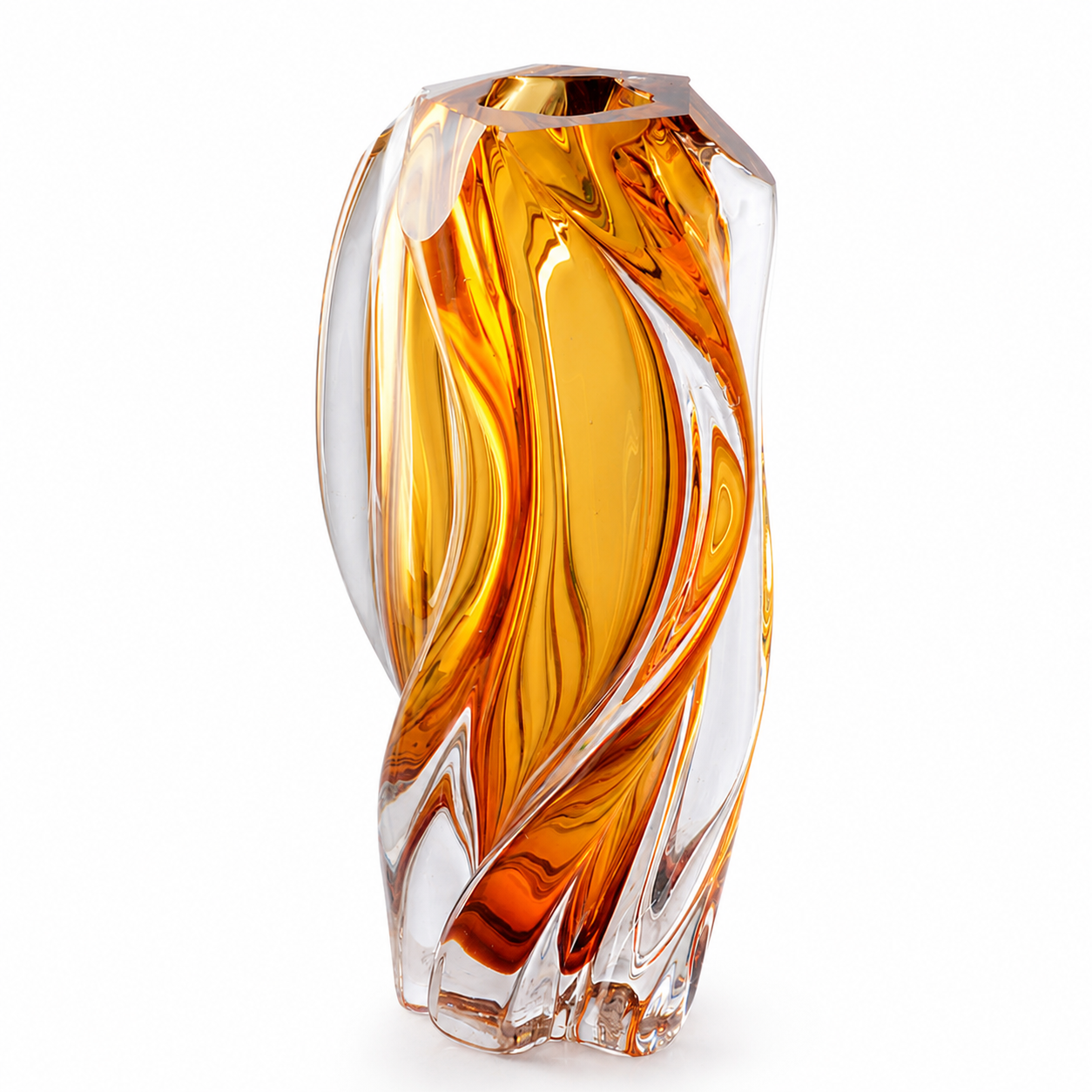 Brutaluxe Aurora Twist Glass Vase Gold product image