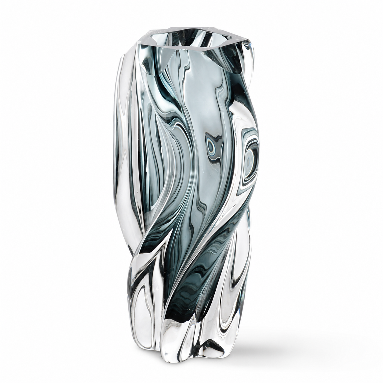 Brutaluxe Aurora Twist Glass Vase Gray product image