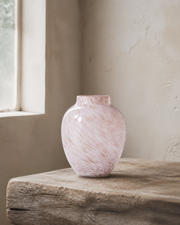 Pale Pink Round Vase wabi-sabi lifestyle image