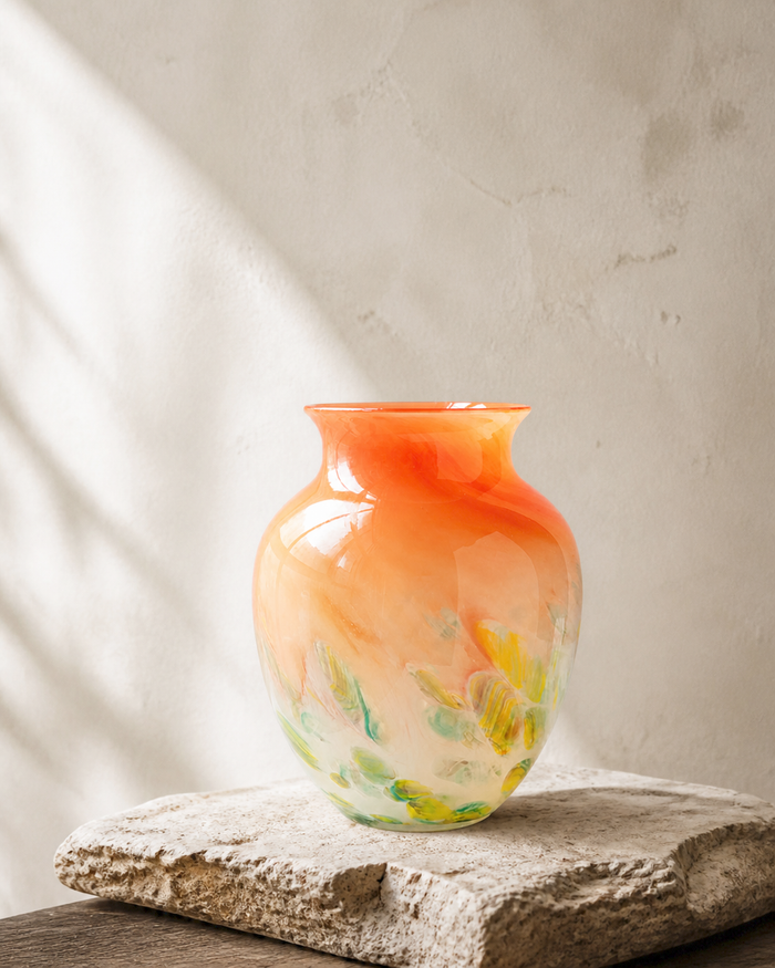 Orange Abstract Round Vase wabi-sabi lifestyle image