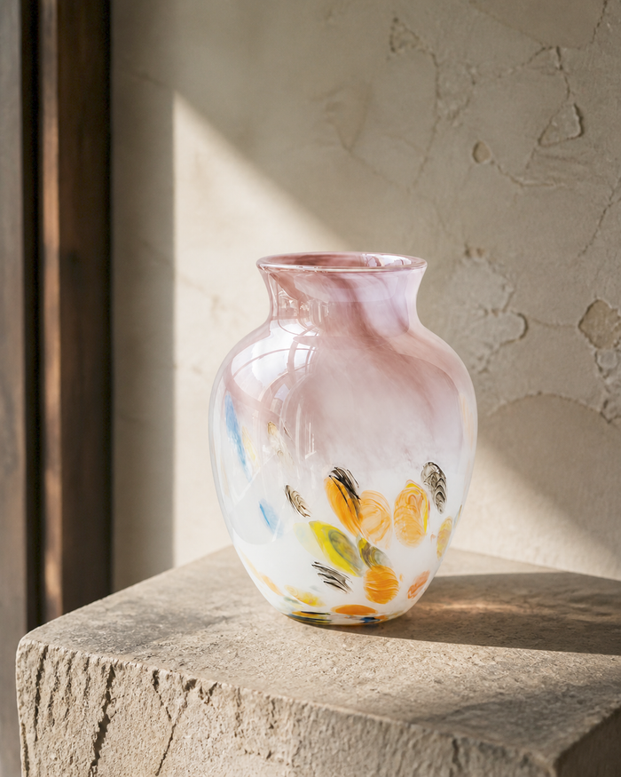 Pink Marbled Round Vase wabi-sabi lifestyle image