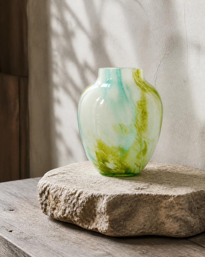 Green Aqua Round Vase wabi-sabi lifestyle image