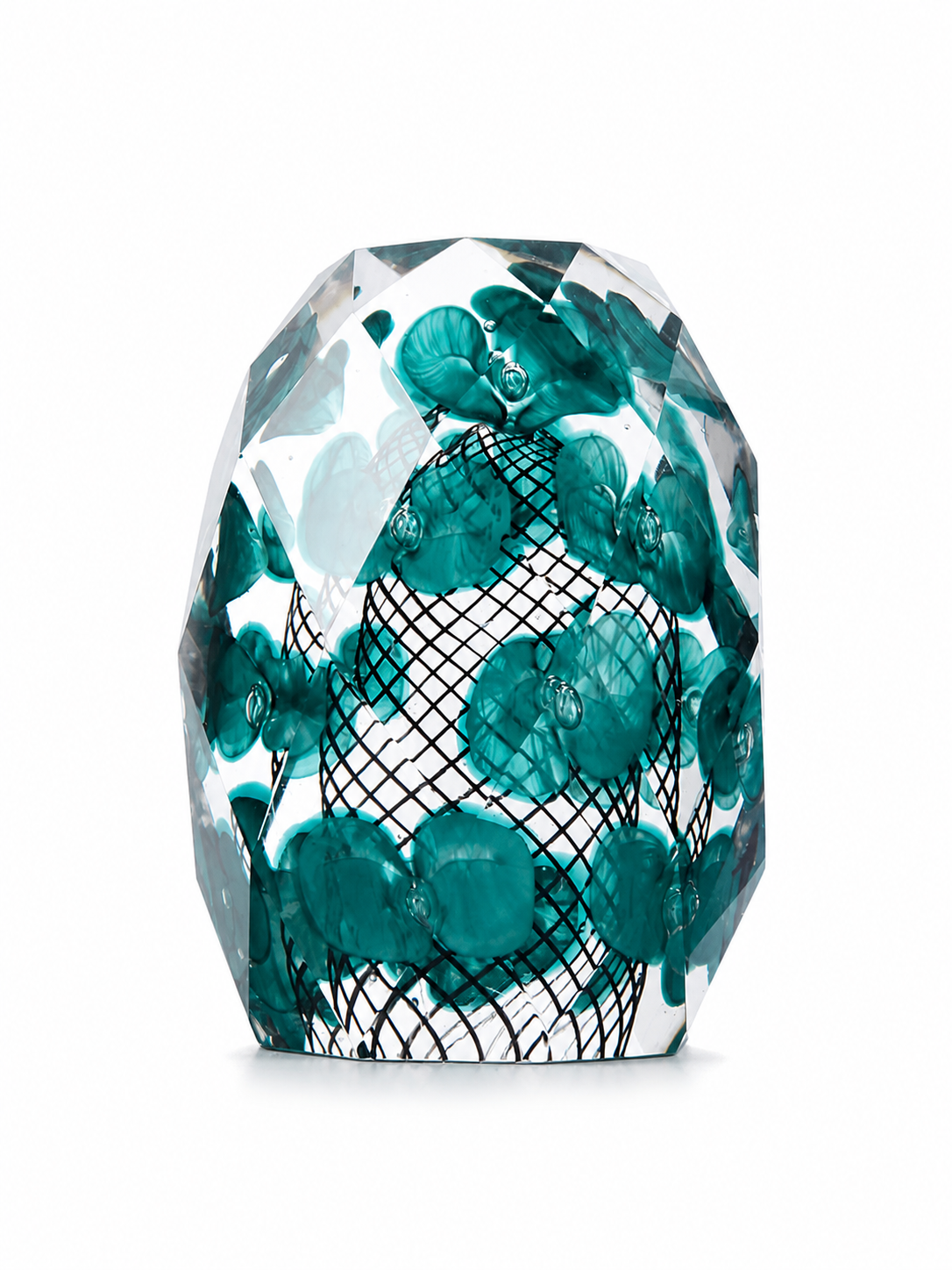 Brutaluxe Faceted Trumpet Flower Glass Object Green product image