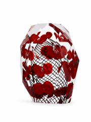 Brutaluxe Faceted Trumpet Flower Glass Object Red product image