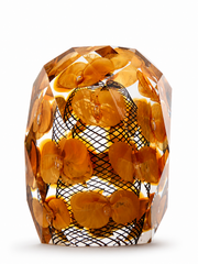 Brutaluxe Faceted Trumpet Flower Glass Object Tea Amber product image