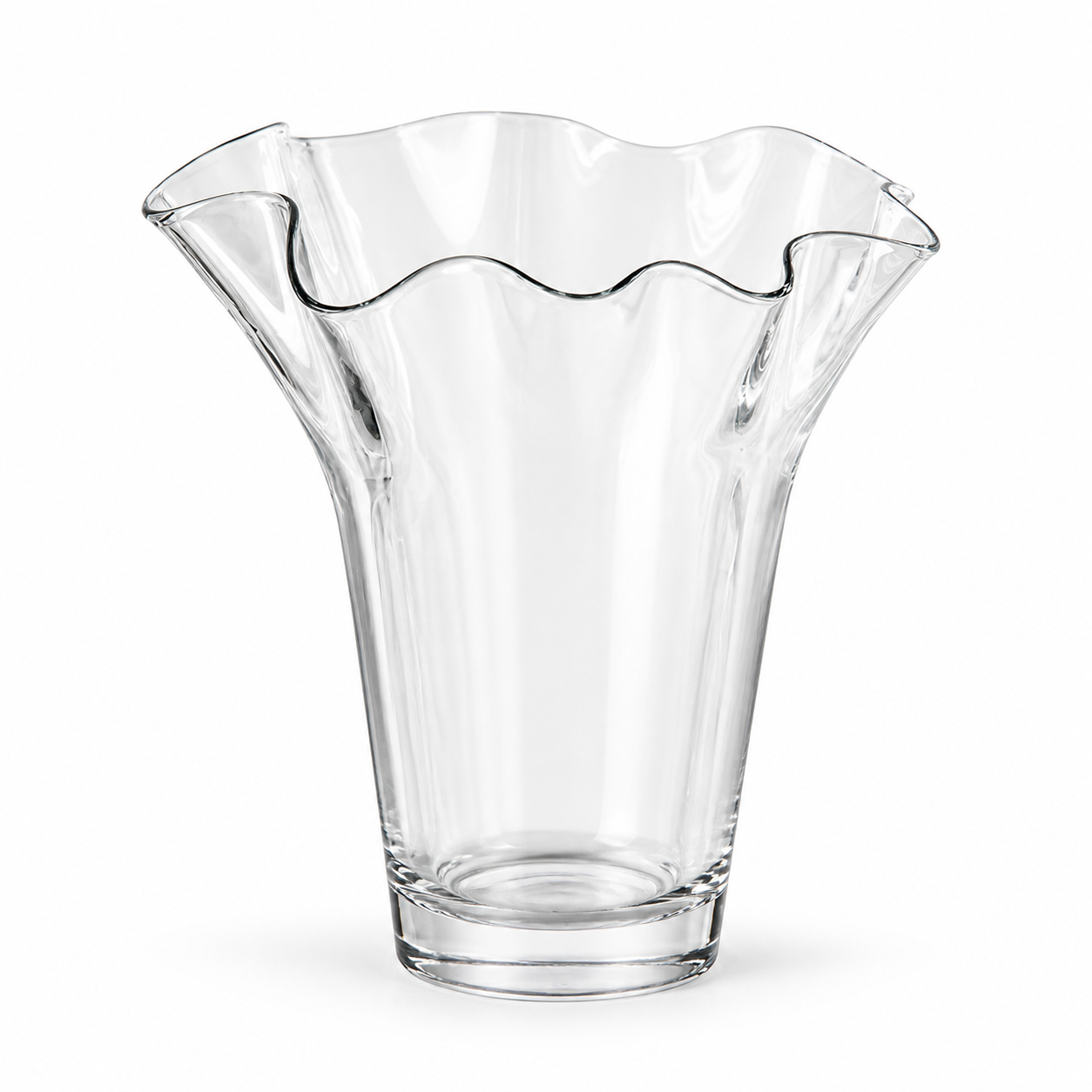 Brutaluxe Hua Ban Ni Clear Wavy Rim Vase product image
