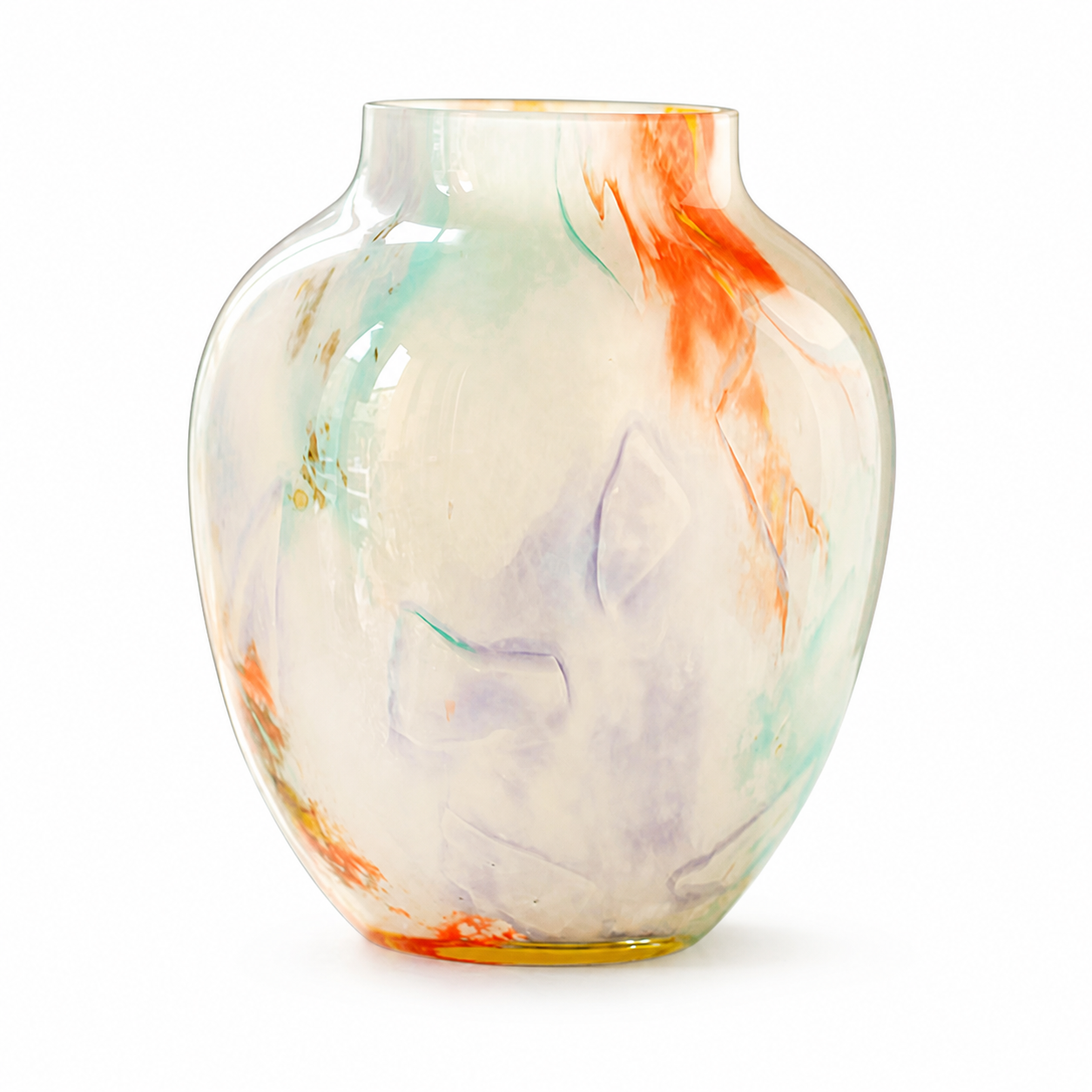 Brutaluxe Hua Ban Ni Cream Abstract Round Vase product image