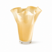 Brutaluxe Hua Ban Ni Cream Clear Wavy Rim Vase product image