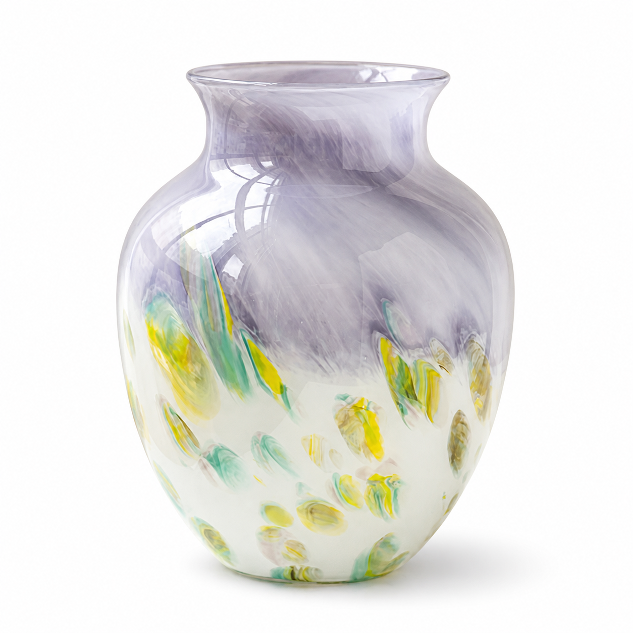 Brutaluxe Hua Ban Ni Gray Lavender Abstract Round Vase product image