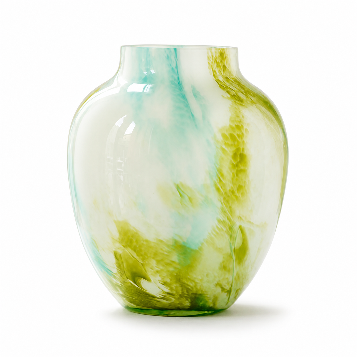 Brutaluxe Hua Ban Ni Green Aqua Round Vase product image