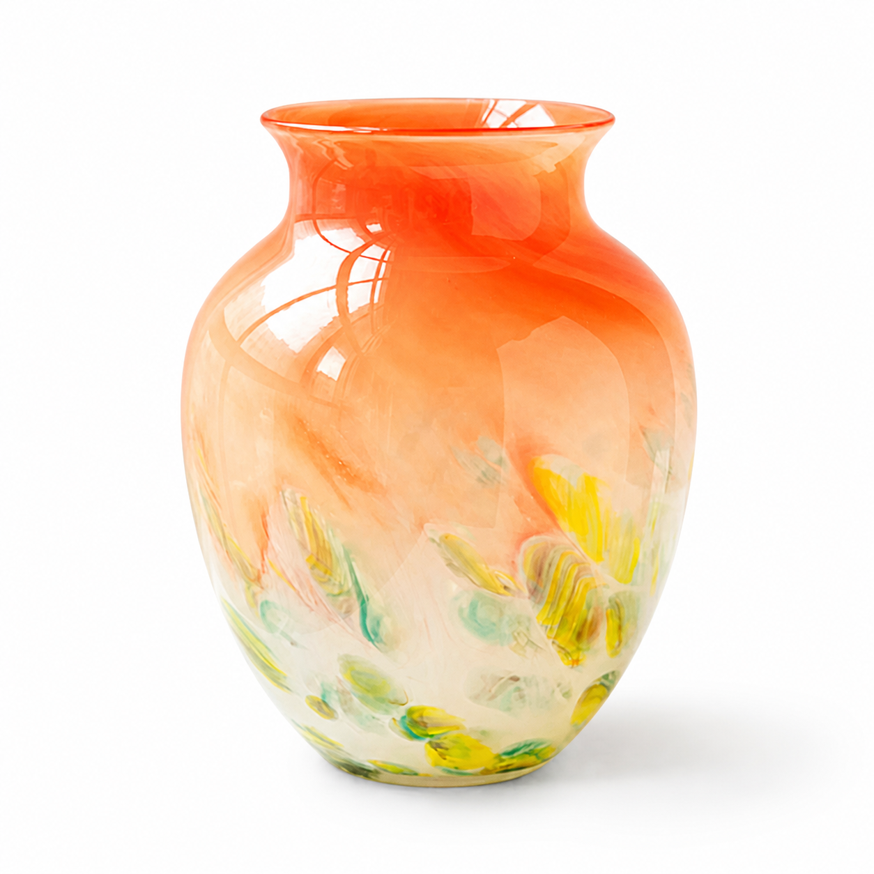 Brutaluxe Hua Ban Ni Orange Abstract Round Vase product image