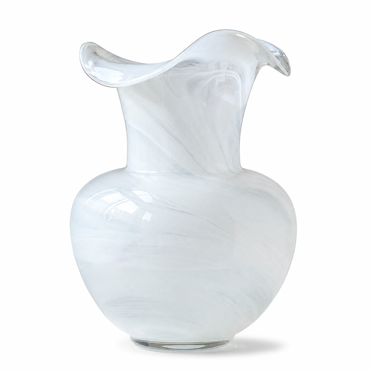 Brutaluxe Hua Ban Ni White Wavy Neck Vase product image