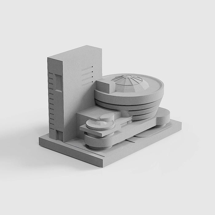 Guggenheim Museum Model: Handcrafted Cement Architecture Sculpture
