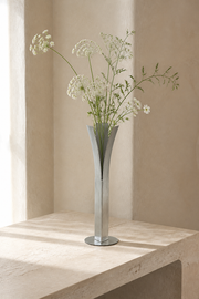 Nordic Stainless Steel Flower Vase mood shot with flower arrangement