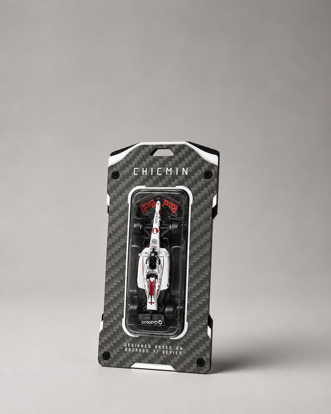 CHICMIN display hanger with F1 model car