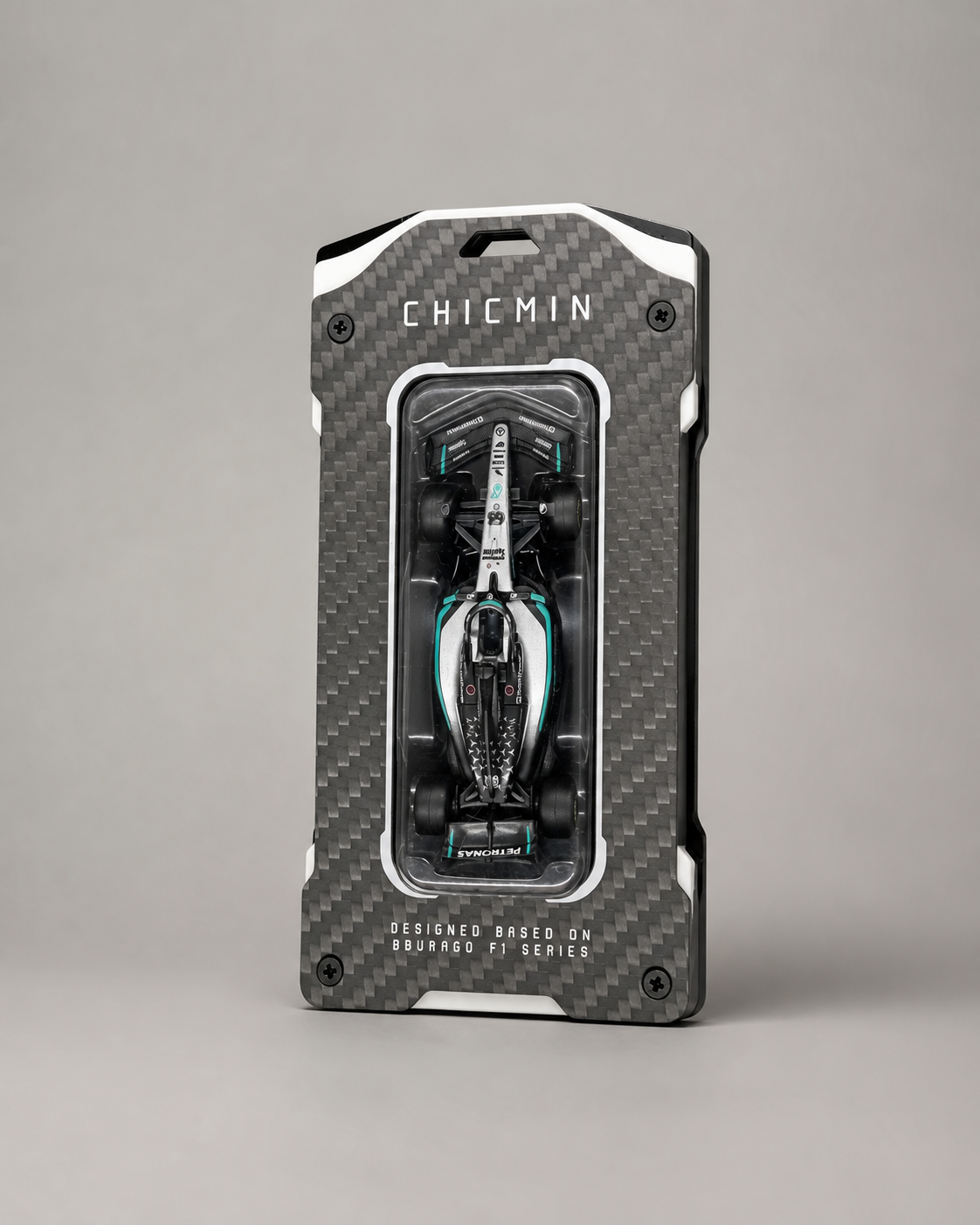 CHICMIN display hanger with F1 model car